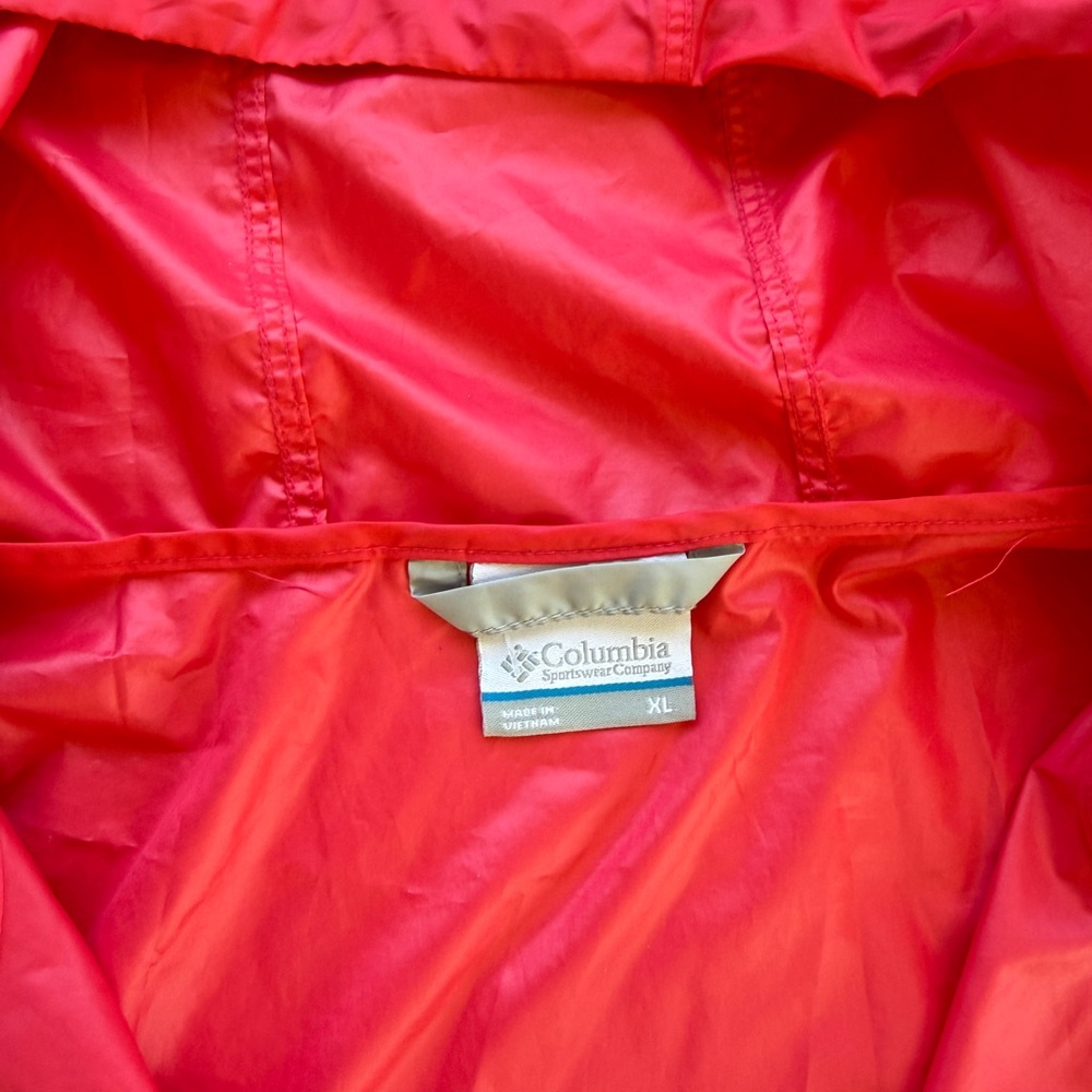 Columbia Women’s XL Pink Gray Windbreaker Hooded Zip Jacket - Picture 8 of 16